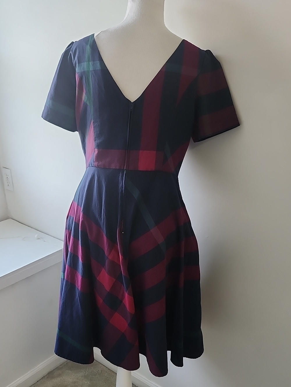 ModCloth I Rest My Grace Plaid Dress Size 12 Fit & Flare - Picture 2 of 7